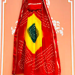 PURE GEORGETTE BHANDEJ SAREE