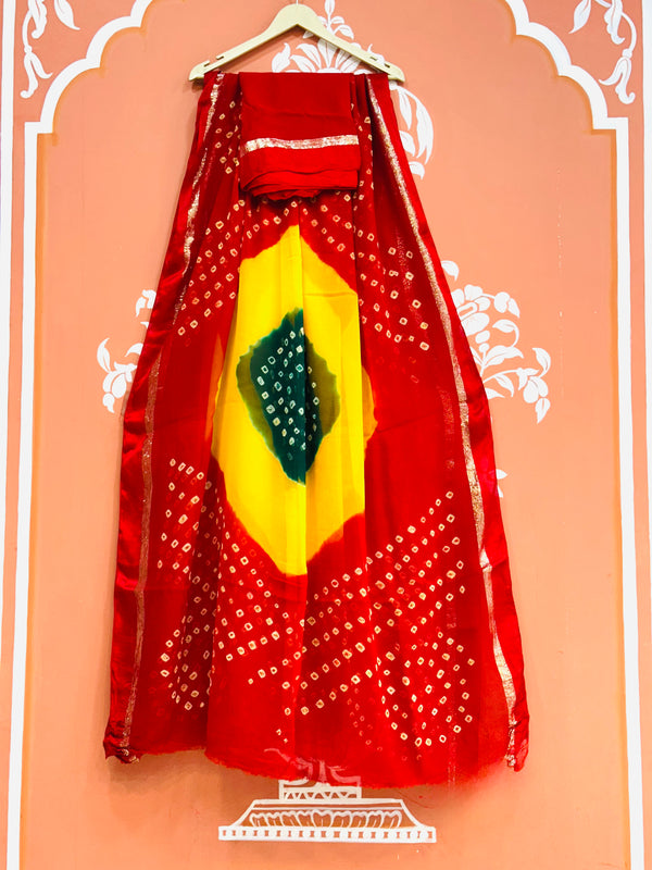 PURE GEORGETTE BHANDEJ SAREE
