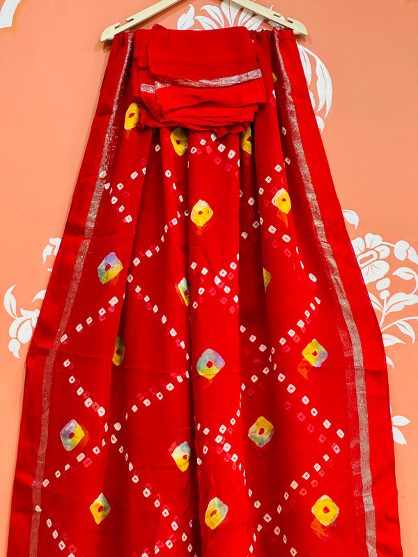 PURE GEORGETTE BHANDEJ SAREE