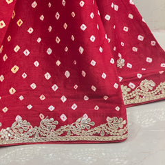 GAZI SILK GOTA PATTI BHANDEJ SAREE