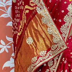 GAZI SILK GOTA PATTI BHANDEJ SAREE