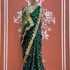 GAZI SILK GOTA PATTI BHANDEJ SAREE