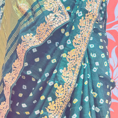 GAZI SILK GOTA PATTI BHANDEJ SAREE