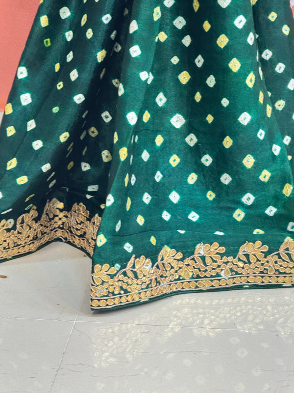 GAZI SILK GOTA PATTI BHANDEJ SAREE