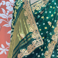 GAZI SILK GOTA PATTI BHANDEJ SAREE