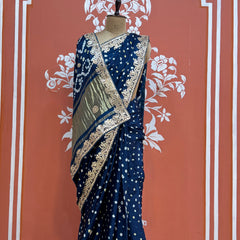GAZI SILK GOTA PATTI BHANDEJ SAREE
