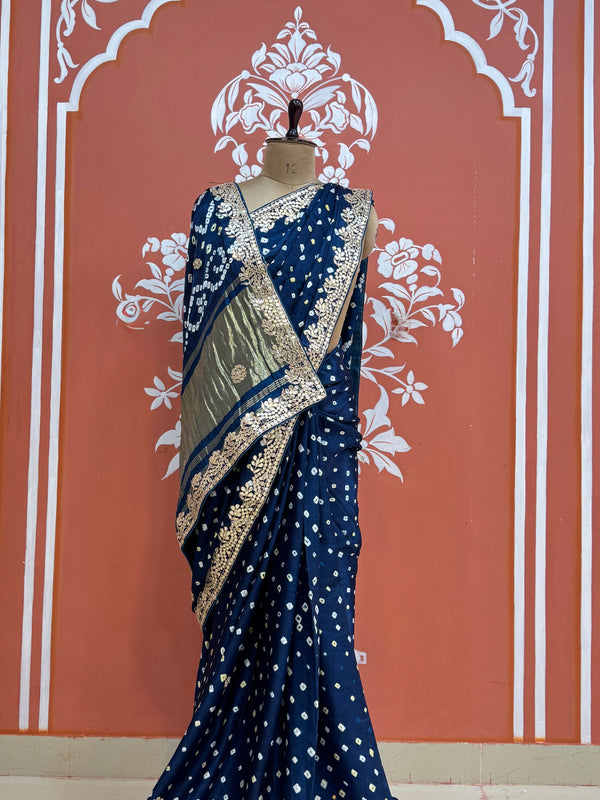 GAZI SILK GOTA PATTI BHANDEJ SAREE
