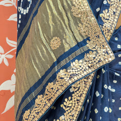 GAZI SILK GOTA PATTI BHANDEJ SAREE