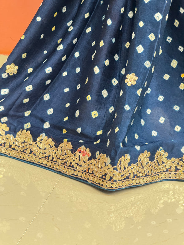 GAZI SILK GOTA PATTI BHANDEJ SAREE