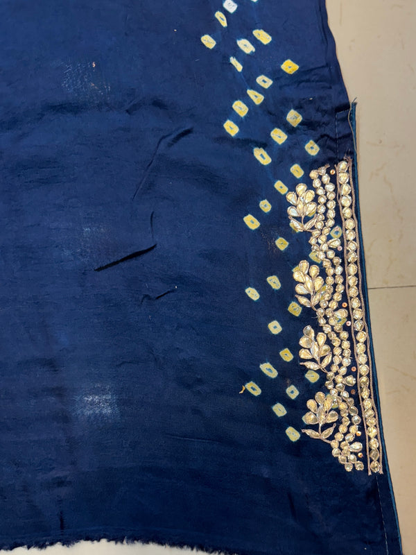 GAZI SILK GOTA PATTI BHANDEJ SAREE