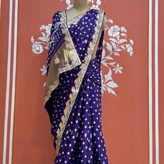 GAZI SILK GOTA PATTI BHANDEJ SAREE