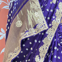 GAZI SILK GOTA PATTI BHANDEJ SAREE