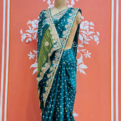 GAZI SILK GOTA PATTI BHANDEJ SAREE