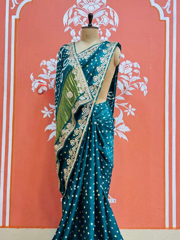 GAZI SILK GOTA PATTI BHANDEJ SAREE