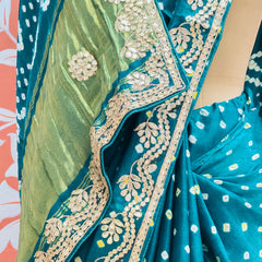 GAZI SILK GOTA PATTI BHANDEJ SAREE
