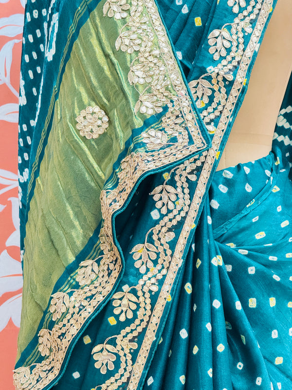 GAZI SILK GOTA PATTI BHANDEJ SAREE