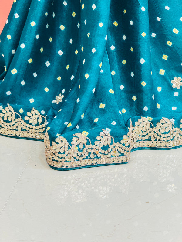 GAZI SILK GOTA PATTI BHANDEJ SAREE