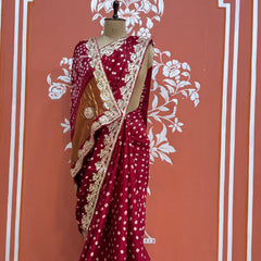 GAZI SILK GOTA PATTI BHANDEJ SAREE