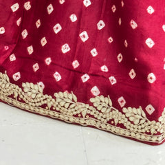 GAZI SILK GOTA PATTI BHANDEJ SAREE
