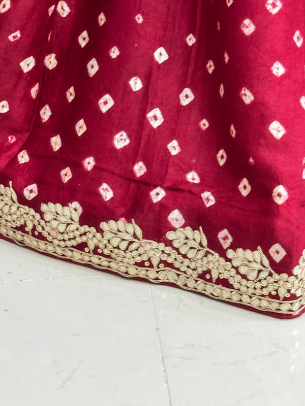 GAZI SILK GOTA PATTI BHANDEJ SAREE