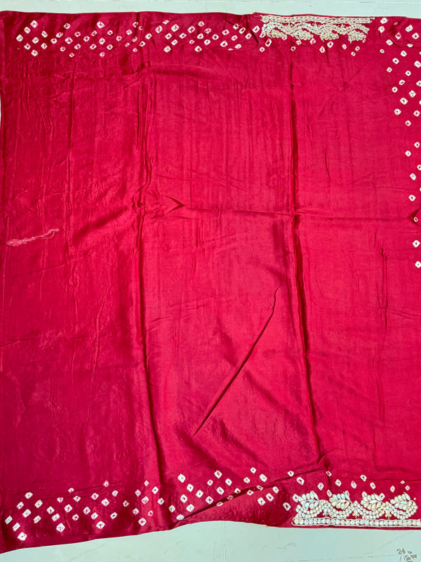 GAZI SILK GOTA PATTI BHANDEJ SAREE