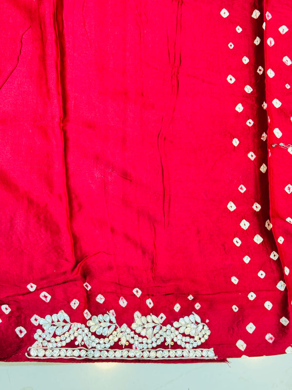 GAZI SILK GOTA PATTI BHANDEJ SAREE