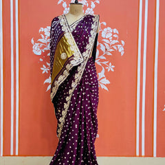 GAZI SILK GOTA PATTI BHANDEJ SAREE