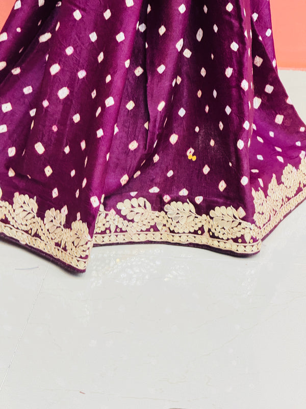 GAZI SILK GOTA PATTI BHANDEJ SAREE