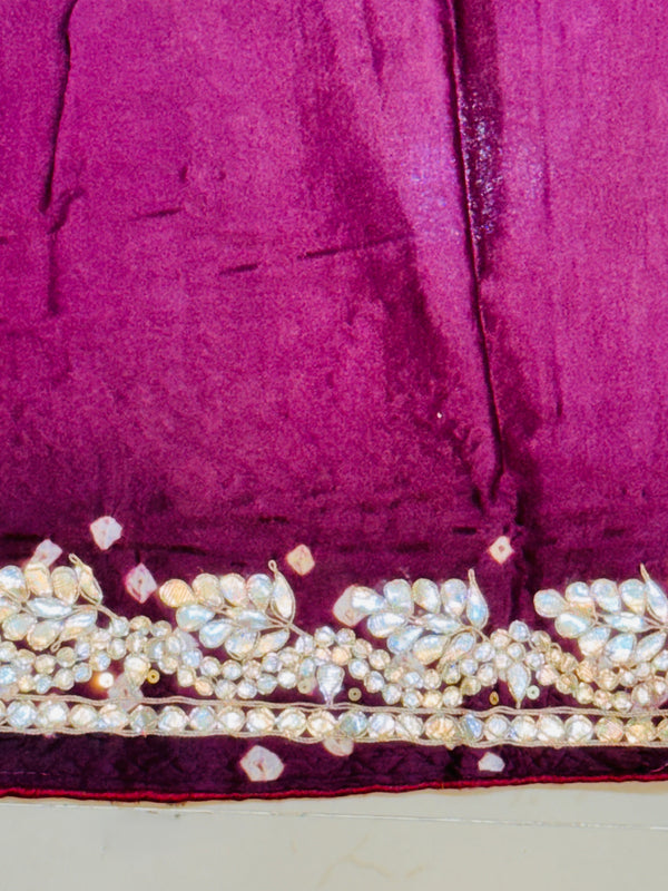 GAZI SILK GOTA PATTI BHANDEJ SAREE