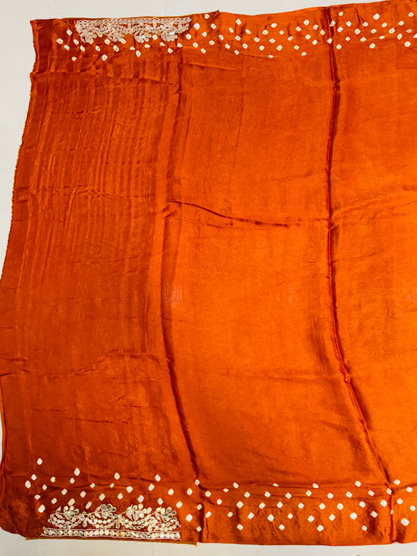 GAZI SILK GOTA PATTI BHANDEJ SAREE