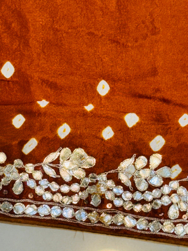 GAZI SILK GOTA PATTI BHANDEJ SAREE
