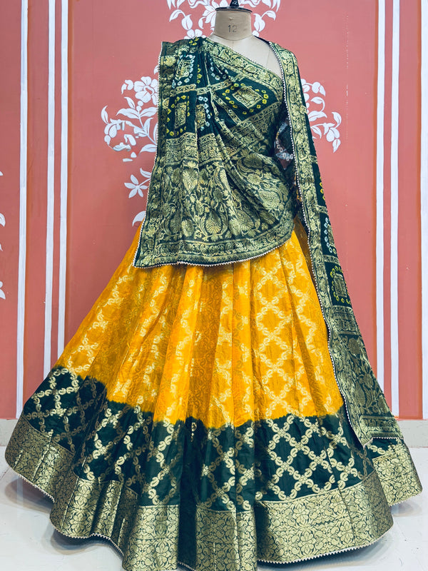 TAFETA SILK 24 KALI GHATCHOLA LEHENGA