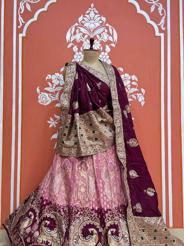 BANARSI ZARI WORK PEACOCK LEHENGA