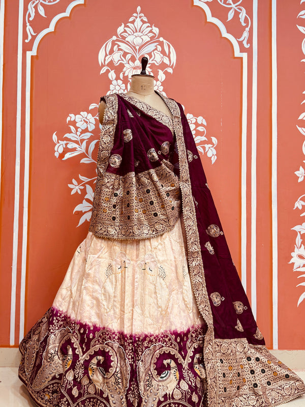 BANARSI ZARI WORK PEACOCK LEHENGA