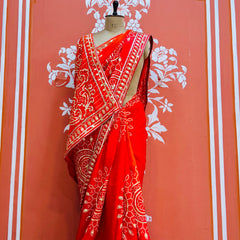 PURE UPADA SILK KACCHI PATTI SAREE