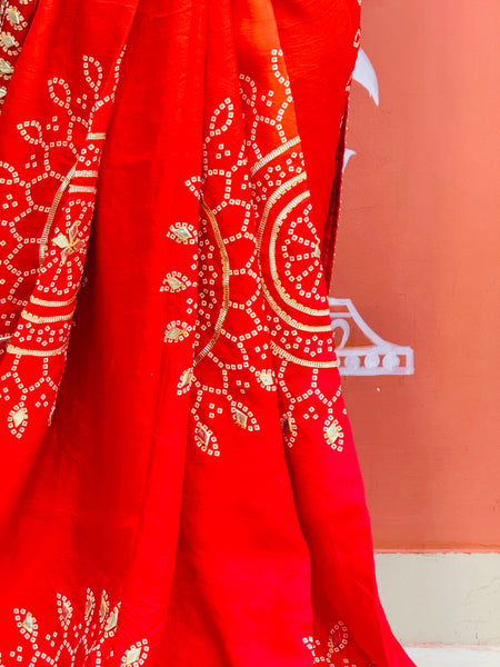 PURE UPADA SILK KACCHI PATTI SAREE