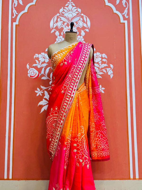 PURE UPADA SILK KACCHI PATTI SAREE