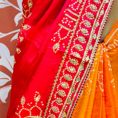 PURE UPADA SILK KACCHI PATTI SAREE