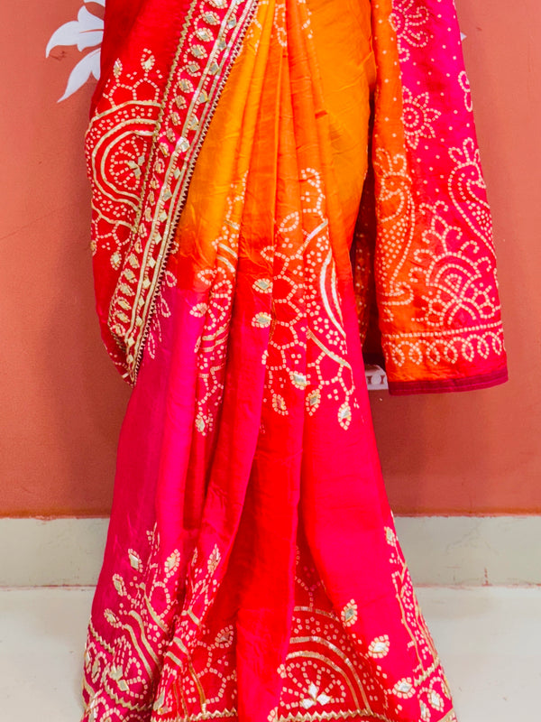 PURE UPADA SILK KACCHI PATTI SAREE
