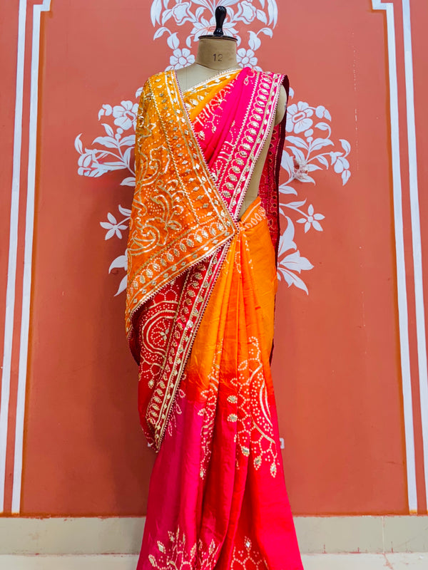 PURE UPADA SILK KACCHI PATTI SAREE