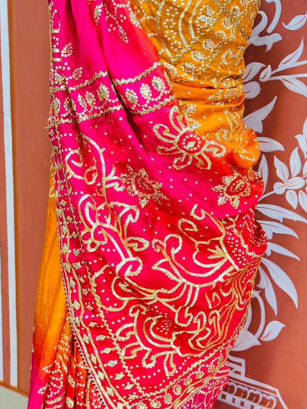 PURE UPADA SILK KACCHI PATTI SAREE