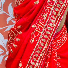 PURE UPADA SILK KACCHI PATTI SAREE