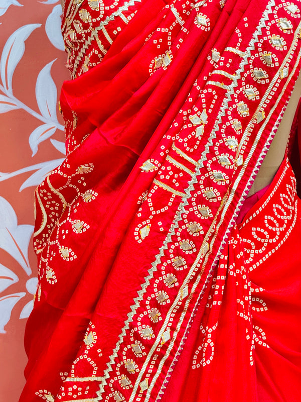 PURE UPADA SILK KACCHI PATTI SAREE
