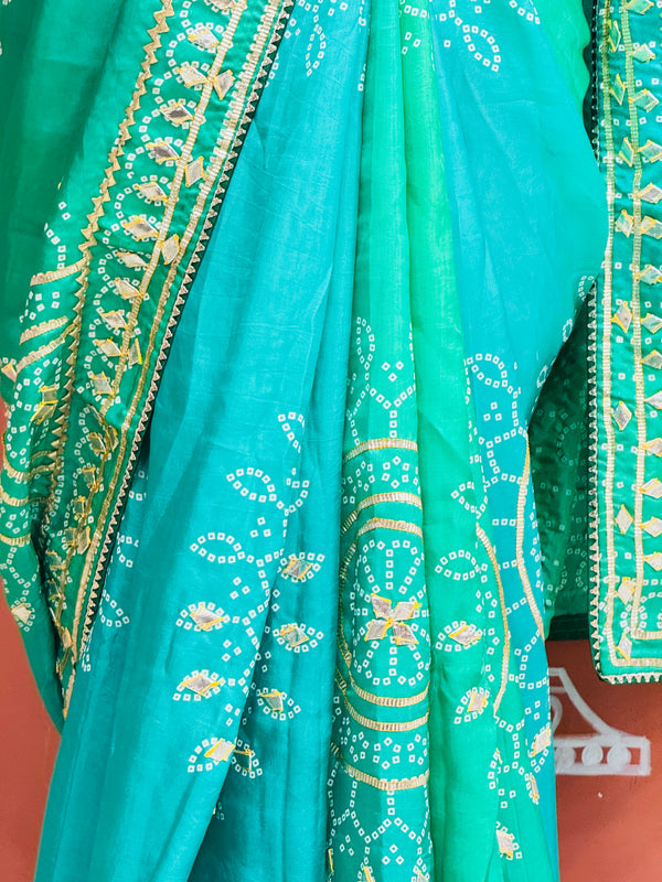 PURE UPADA SILK KACCHI PATTI SAREE