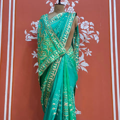 PURE UPADA SILK KACCHI PATTI SAREE