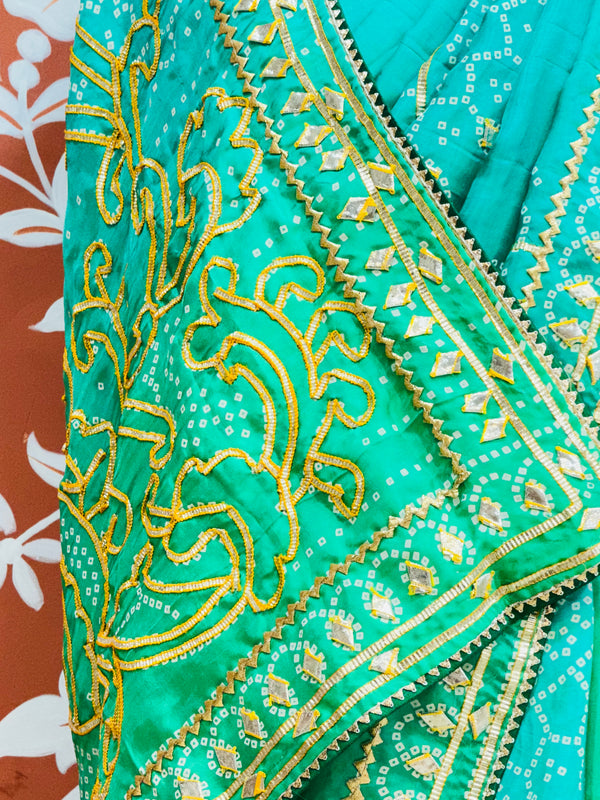 PURE UPADA SILK KACCHI PATTI SAREE