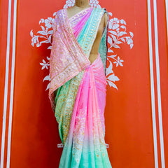 PURE UPADA SILK KACCHI PATTI SAREE