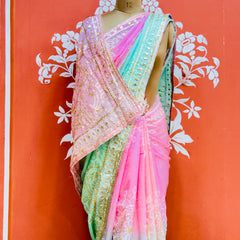 PURE UPADA SILK KACCHI PATTI SAREE