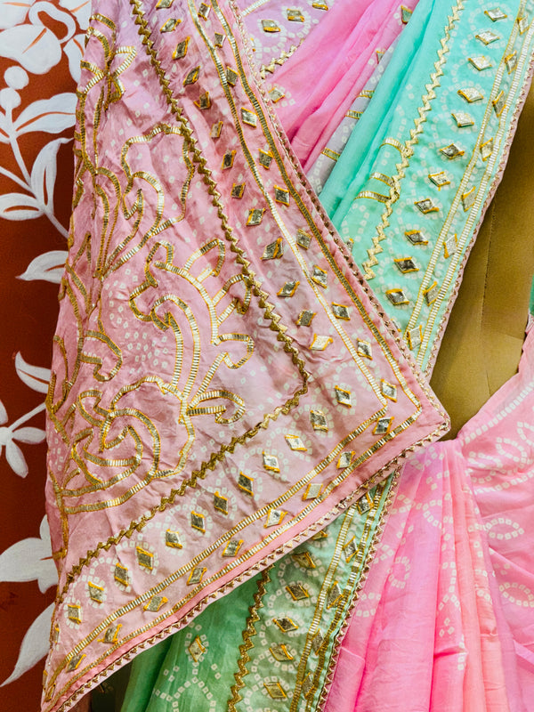 PURE UPADA SILK KACCHI PATTI SAREE