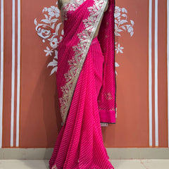 MOTHRA LEHERIYA GOTA PATTI SAREE